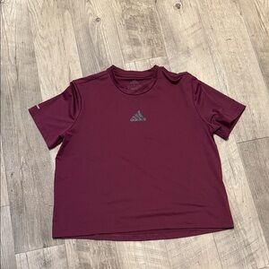 adidas Maroon Short-Sleeve Sport Tee